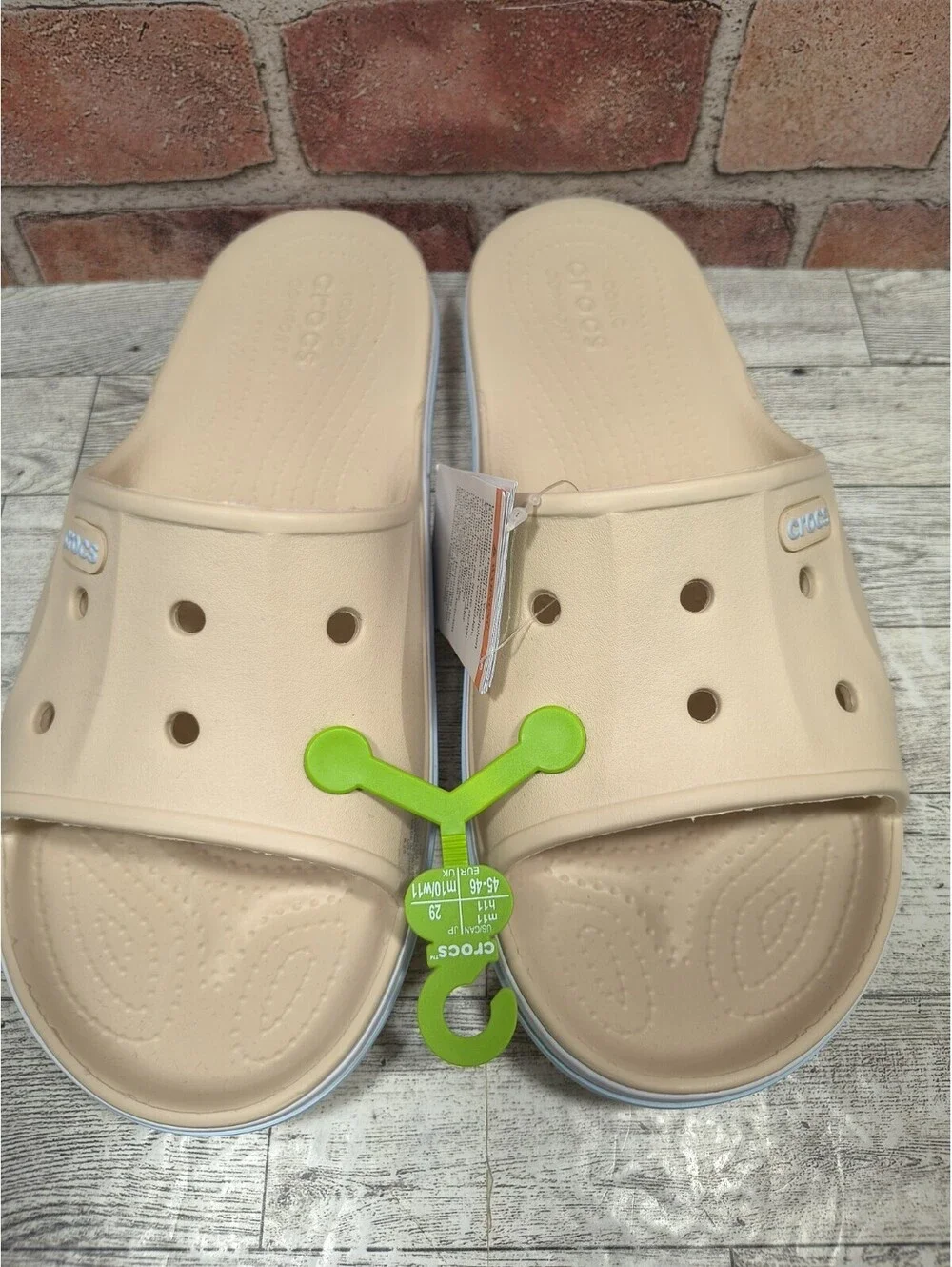 Crocs Bayaband Slide Sandals Men's Size 11 Beige 205392-1LI NWT